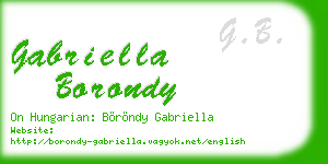 gabriella borondy business card